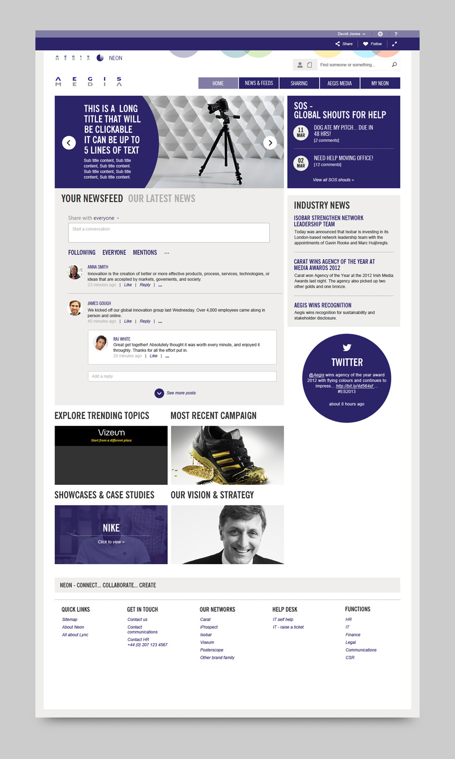 Intranet design for Aegis Media