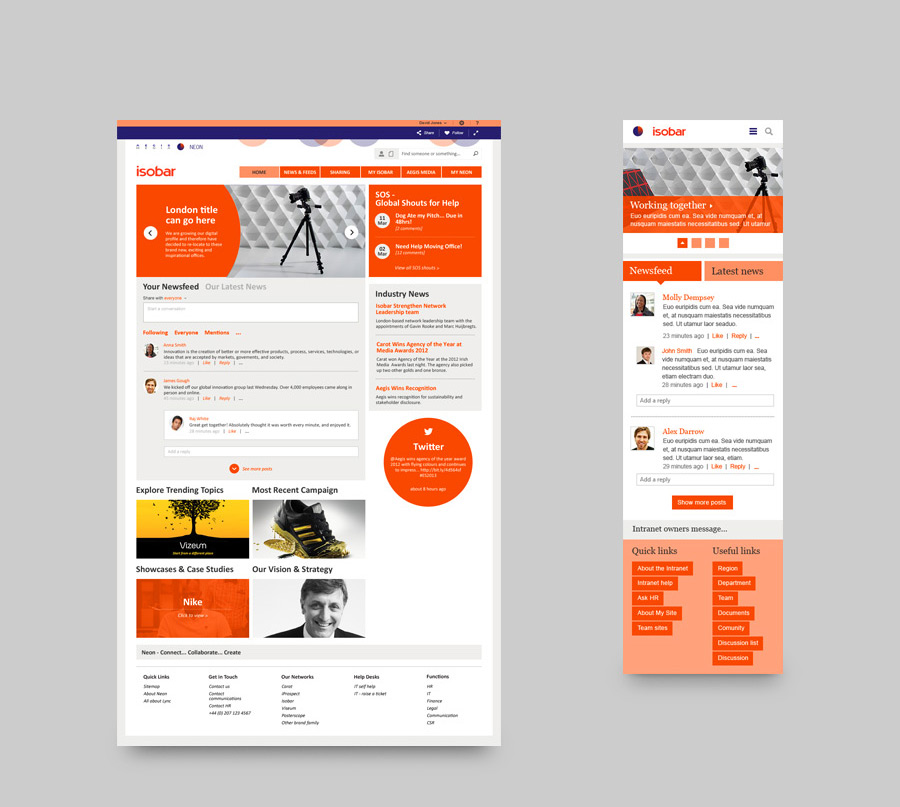 Intranet design for Aegis Media