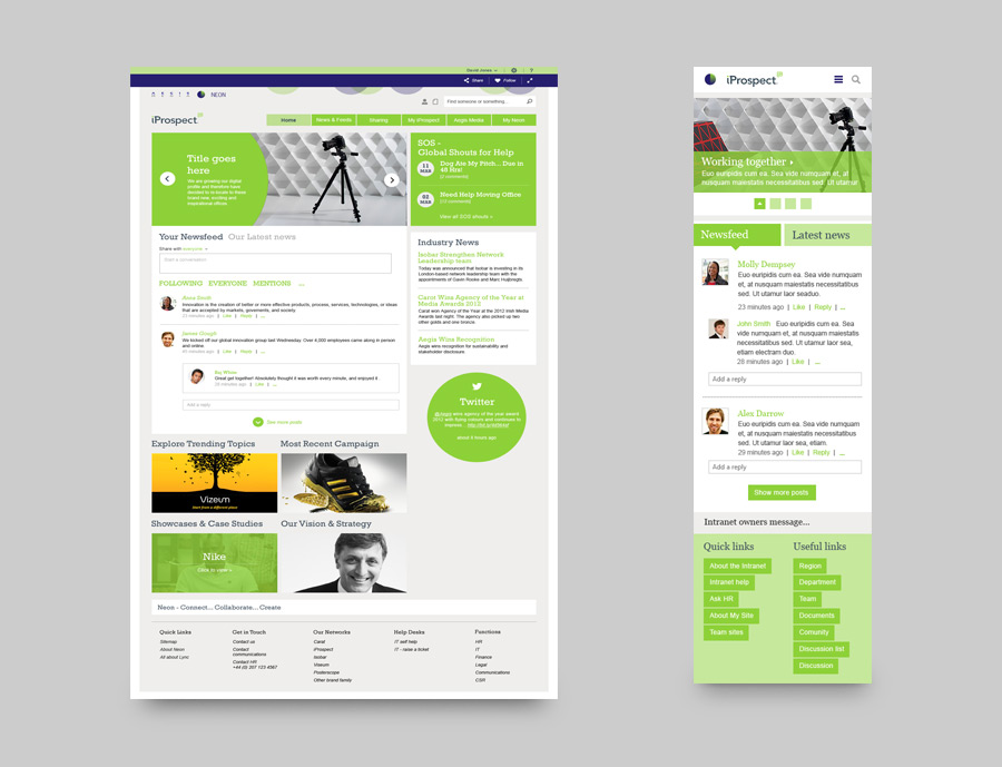 Intranet design for Aegis Media