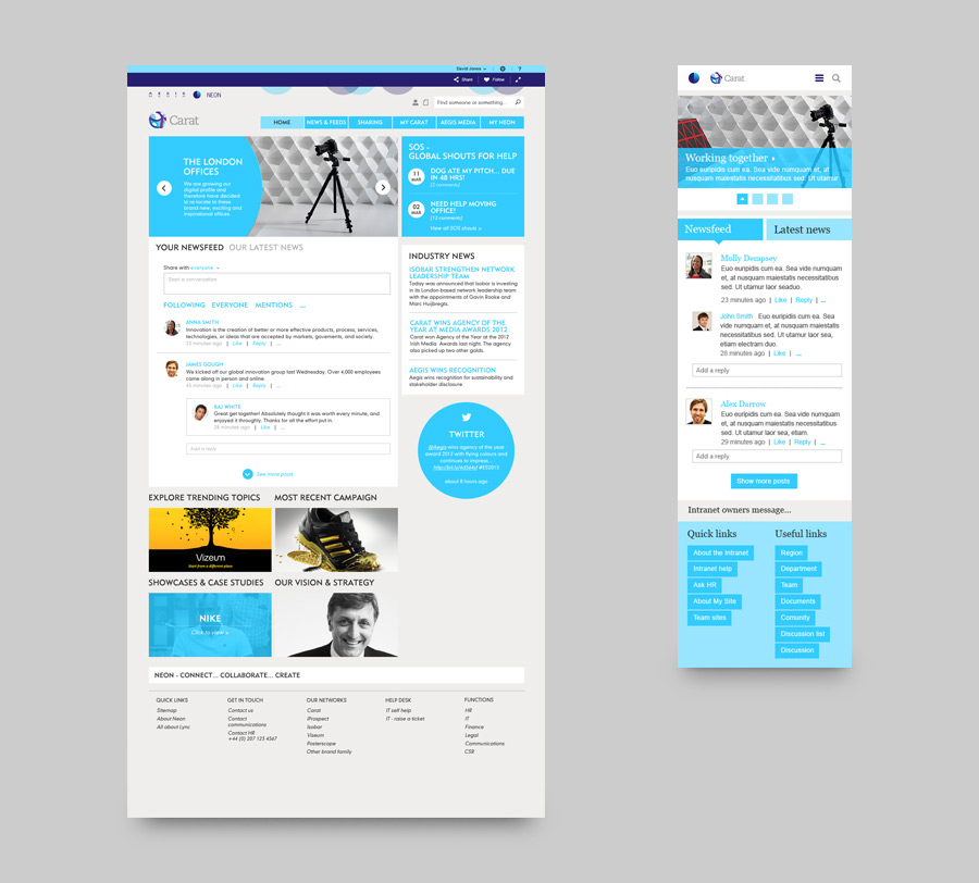 Intranet design for Aegis Media