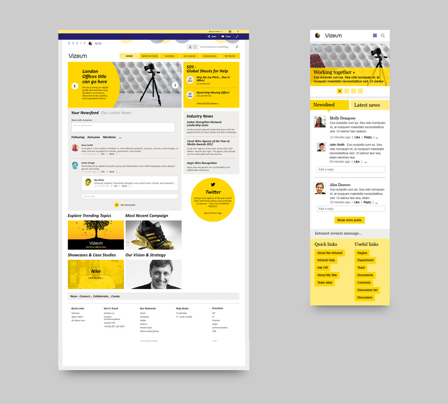Intranet design for Aegis Media