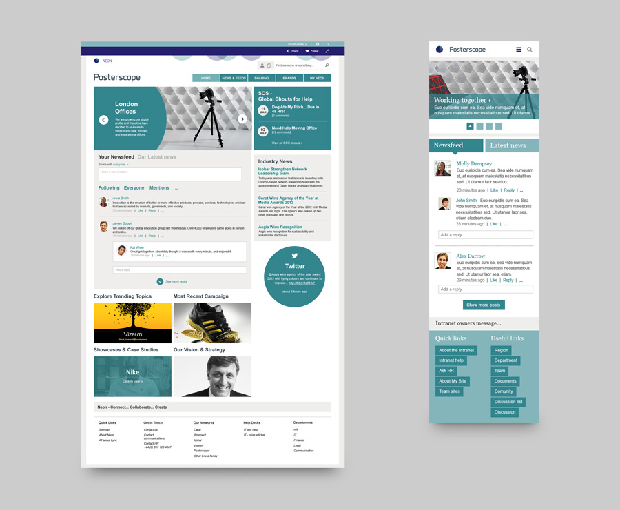 Intranet design for Aegis Media