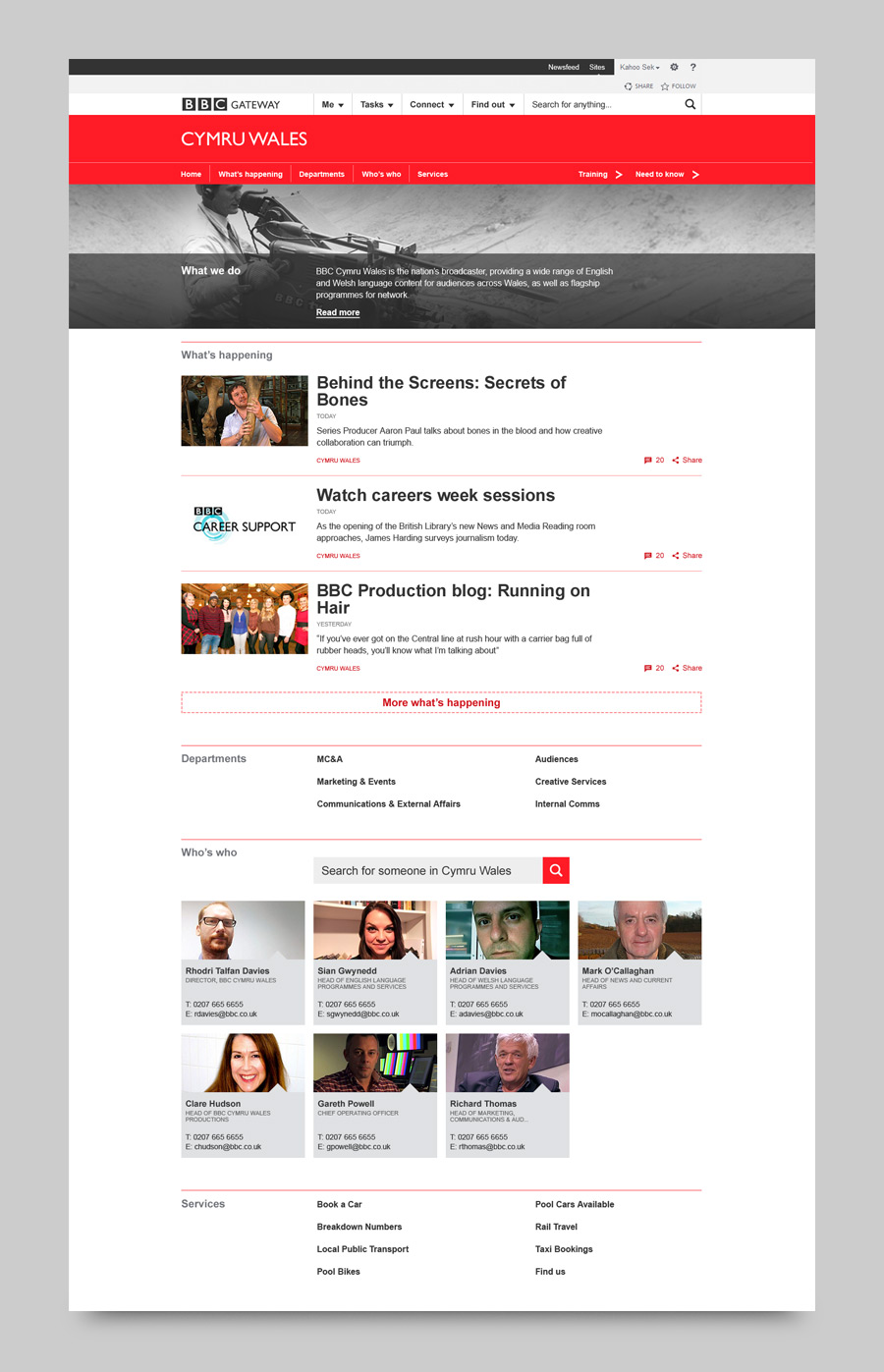 responsive design for BBC Gateway