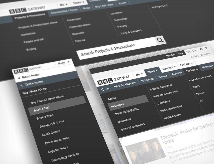 responsive design for BBC Gateway
