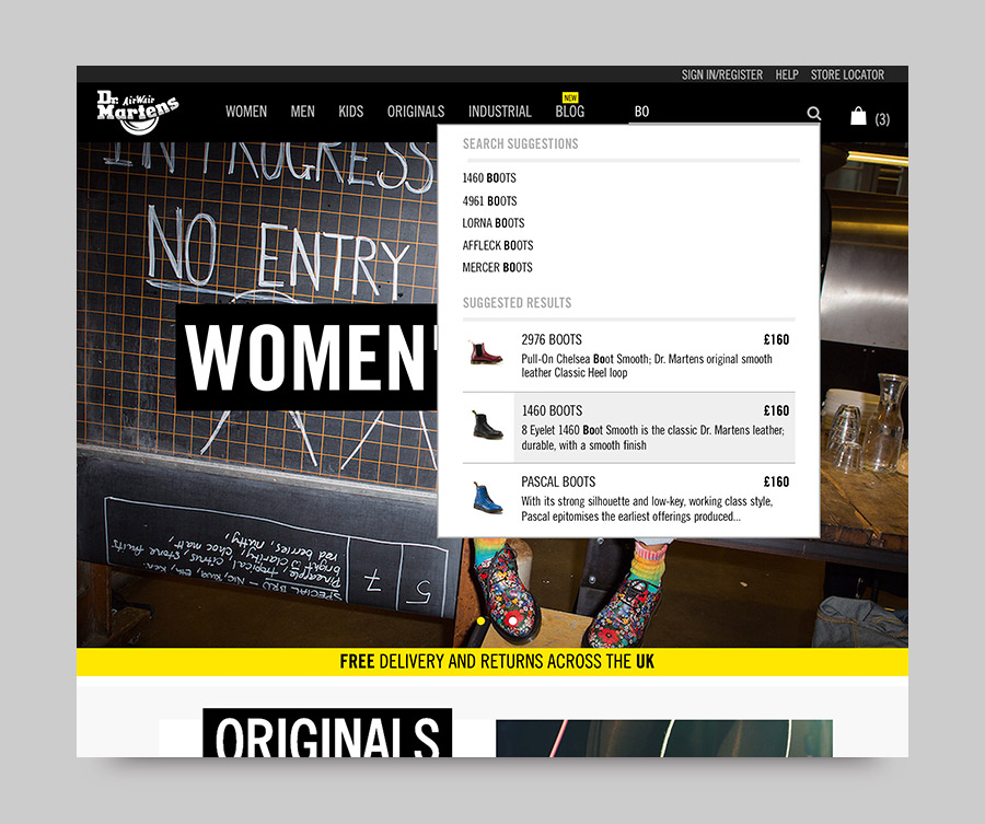 responsive design for Dr Martens