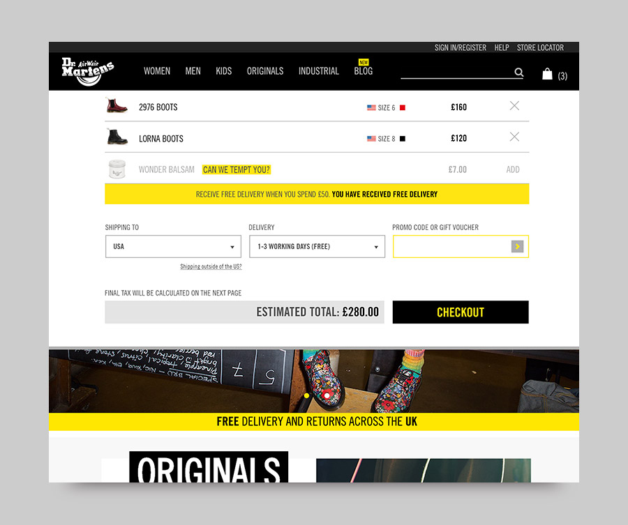 responsive design for Dr Martens