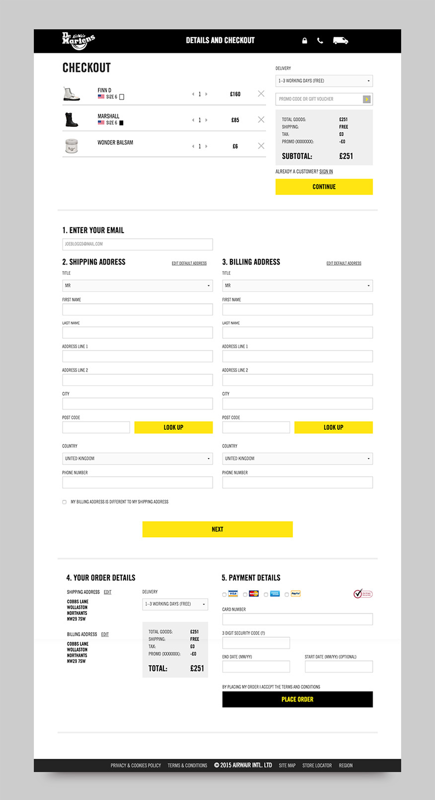 responsive design for Dr Martens