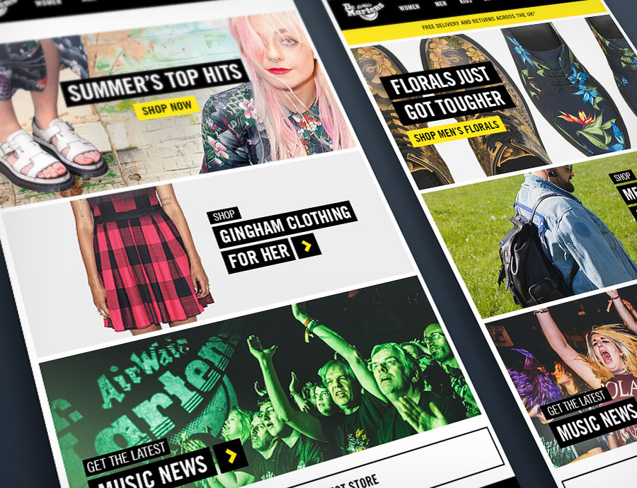 email design for Dr Martens