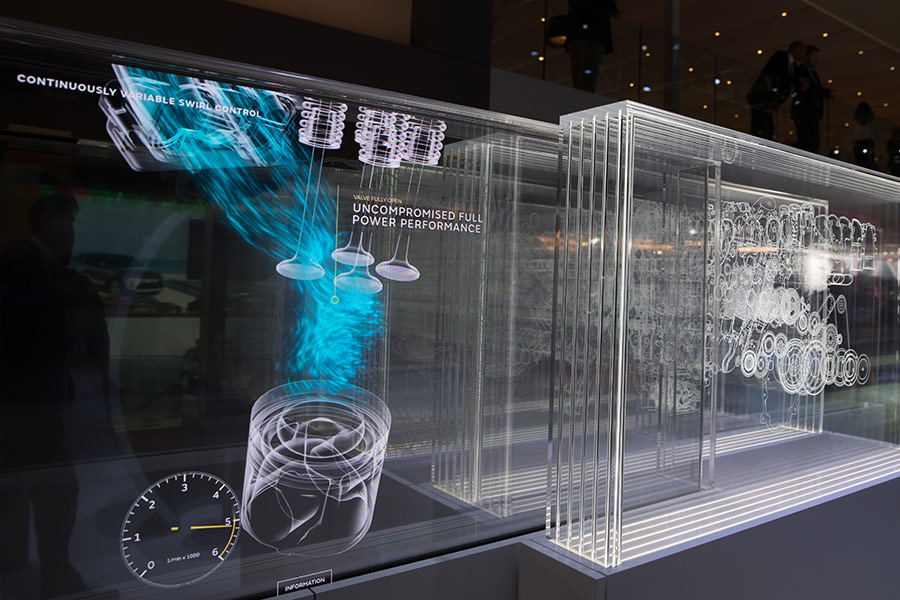 Interactive glass user interface Jaguar Land Rover