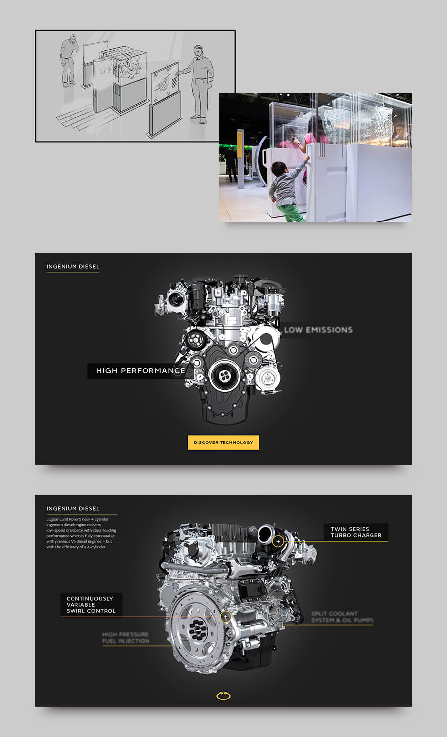 Interactive glass user interface Jaguar Land Rover