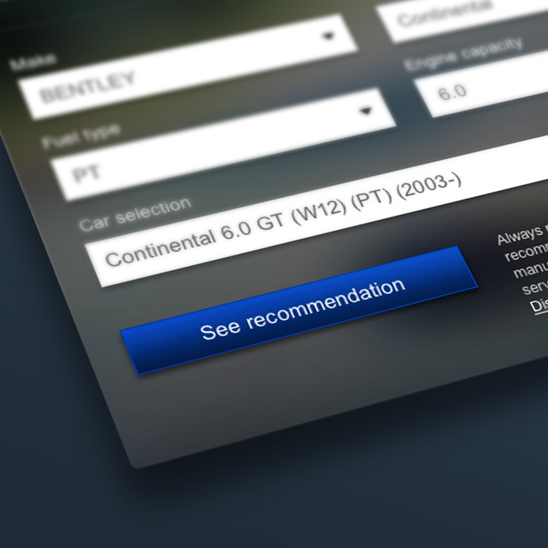 web app design for Mobil 1