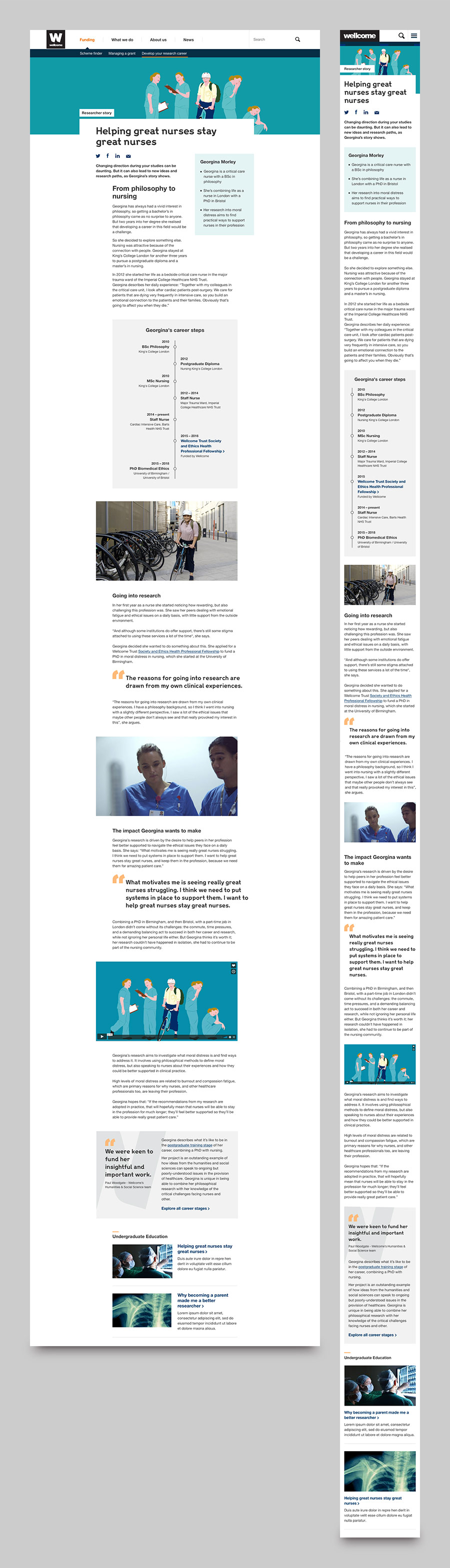 Responsive design for The Wellcome Trust